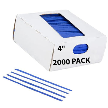 Plastic Twist Ties Blue 4" 2000 Pack